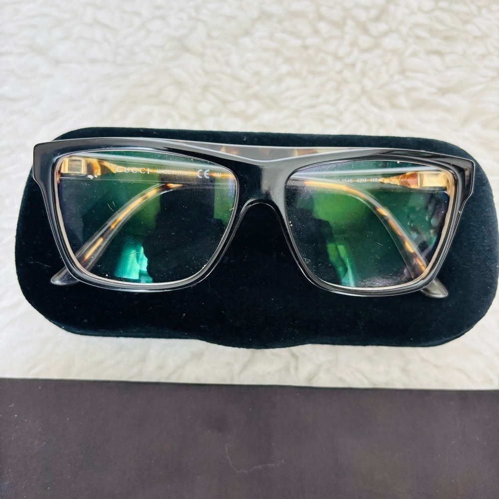 Gucci GG3545 Black/Tortoise Unisex Eyeglasses Frame Only w/ Case/Dustbag - Picture 10 of 16